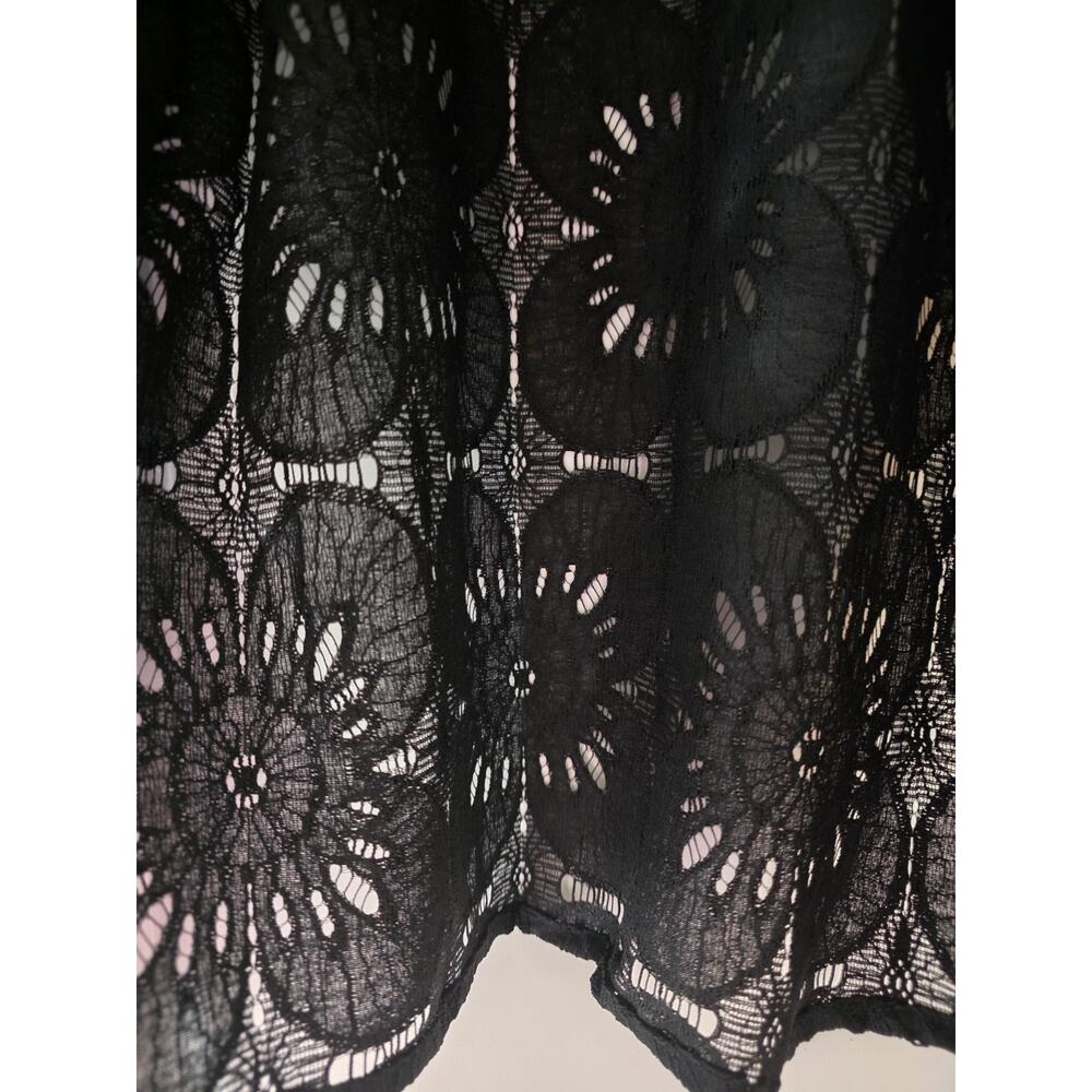 NWT Size XL‎ Women's Cupshe Black Eyelet Long Sleeve Blouse - Picture 3 of 7
